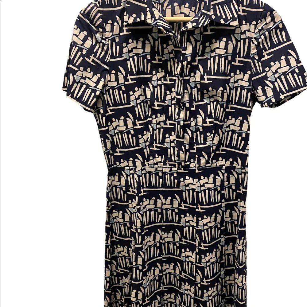 Tory Burch short sleeve Figurine  Poplin shirt dress - Picture 4 of 11
